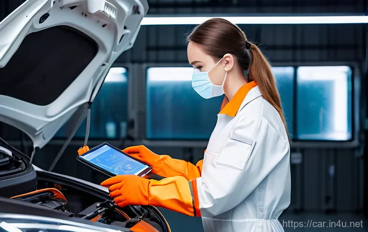 자동차정비 산업기사 실습 관련 추천 영상 - **Image Prompt: Underbody Inspection and Tool Precision**
    A highly skilled mechanic, with short,...