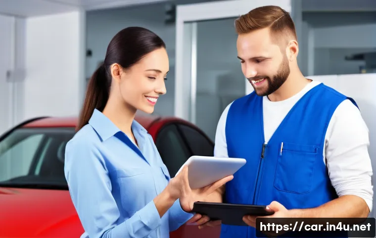 자동차정비사로서 정비 보고서 작성 요령 - **Prompt 1: Professional Mechanic Explaining Digital Report**
    A friendly and knowledgeable male ...